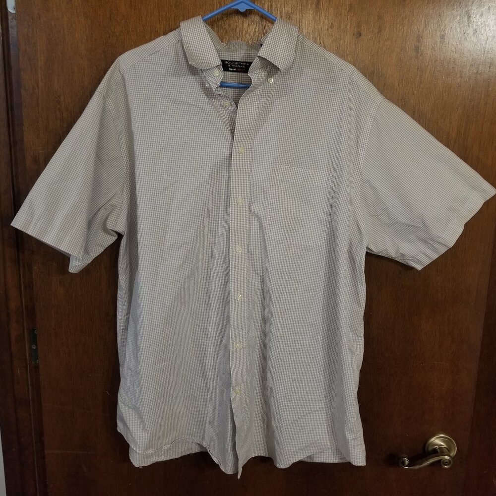 plaid Roundtree & Yorke white, orange, green XLT short sleeve shirt - Picture 2 of 8